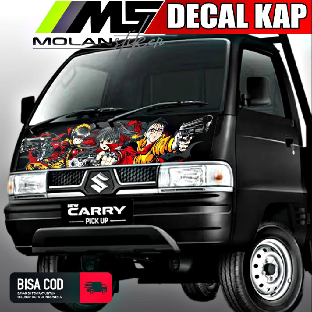 Decal Sticker Striping Variasi Kabin Depan Suzuki Carry Futura & Mitsubishi Colt T120SS Decal Kap/Ka