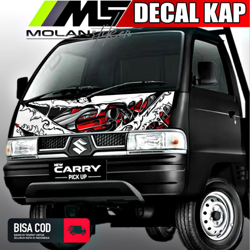 Decal Sticker Striping Variasi Kabin Depan Suzuki Carry Futura & Mitsubishi Colt T120SS Decal Kap/Ka