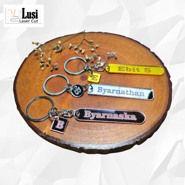 GANTUNGAN KUNCI CUSTOM NAMA GRAFIR AKRILIK MIRROR GANCI CUSTOM KEYCHAIN CUSTOM NAMA AKRILIK MIRROR