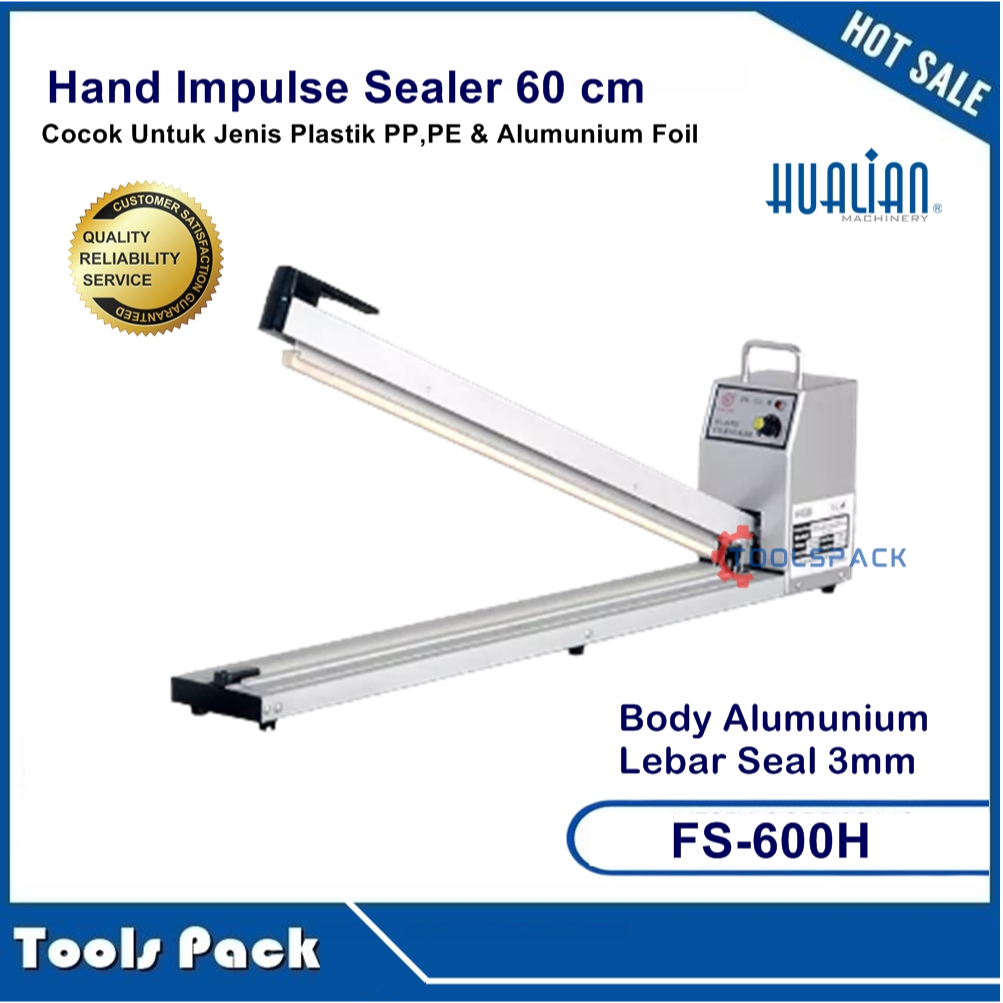 Hand Impulse Sealer 60 cm Mesin Press Perekat Plastik / Alumunium foil