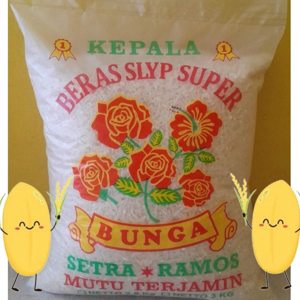 

Beras Slyp Super Merk Bunga 3kg 2,5kg 2kg