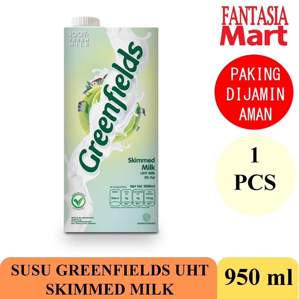 

SUSU GREENFIELDS UHT SKIMMED MILK 950ml FUN CORNER DENGAN PAKING AMAN