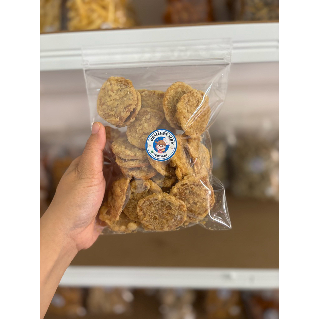

Kripik tempe khas bandung bentuk bulat 130gram