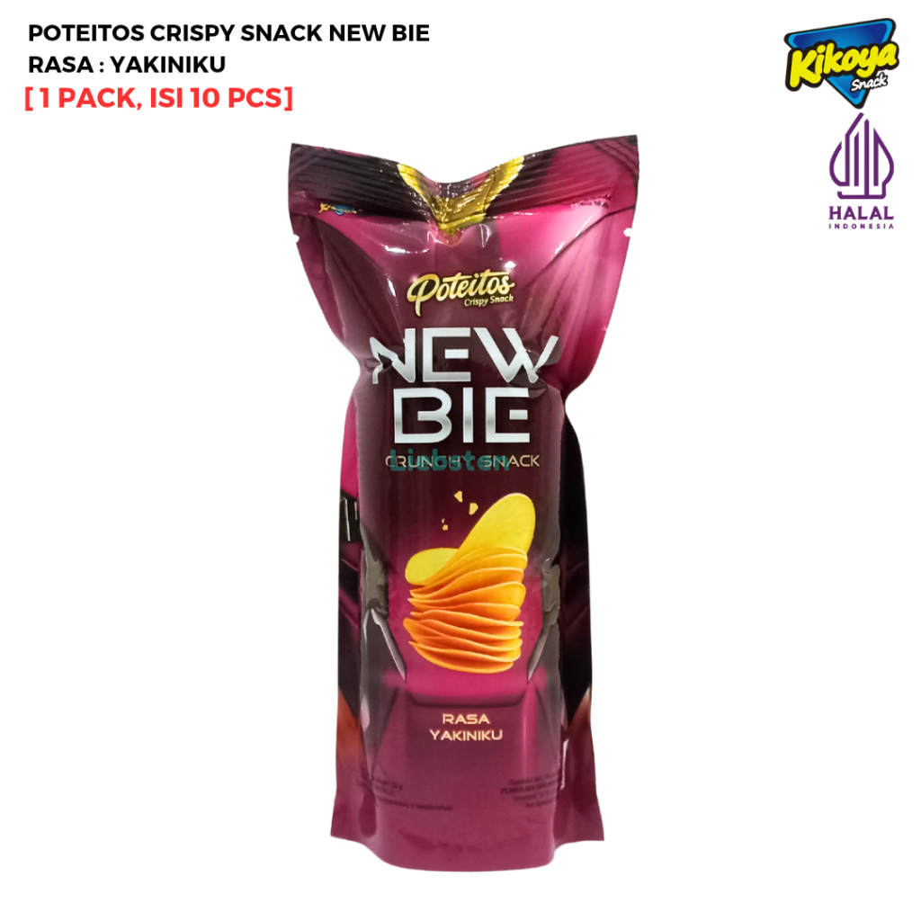 

KIKOYA SNACK Keripik Kentang Poteitos Crispy Snack New Bie [1 Pack, isi 10 Pcs]