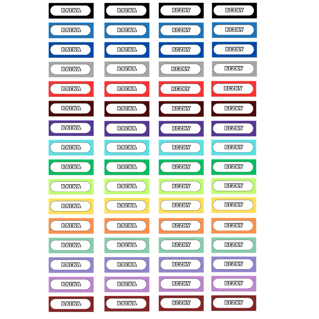 

Glisten || Stiker Custom Nama isi 64pcs kertas Glossy Murah || Stiker Nama Custom