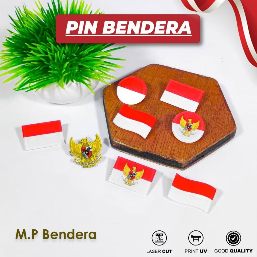 Pin Bendera Merah Putih - Pin Bros Garuda - Pin Bendera Kemerdekaan