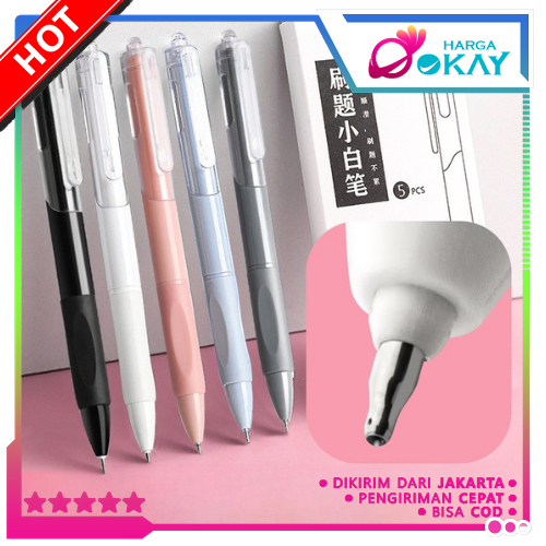 

HO Pulpen Gel Retractable 0.5mm Pena Cetekan Warna Polos Tinta Hitam Pena Aesthetic Cepat Kering Pen Tinta Gel Mekanik Ujung Lancip Bolpoin Cetek Alat Tulis Kantor Cute Ballpoint School Stationery ATK Murah