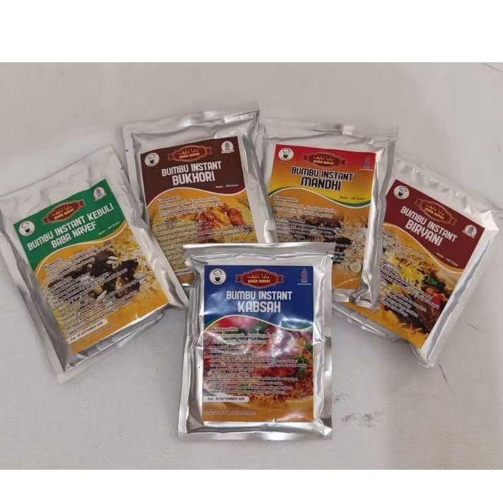 

Bumbu BABA NAYEF 100 GR Nasi Kebuli Briyani Mandhi/ Bumbu Khas Arab/India