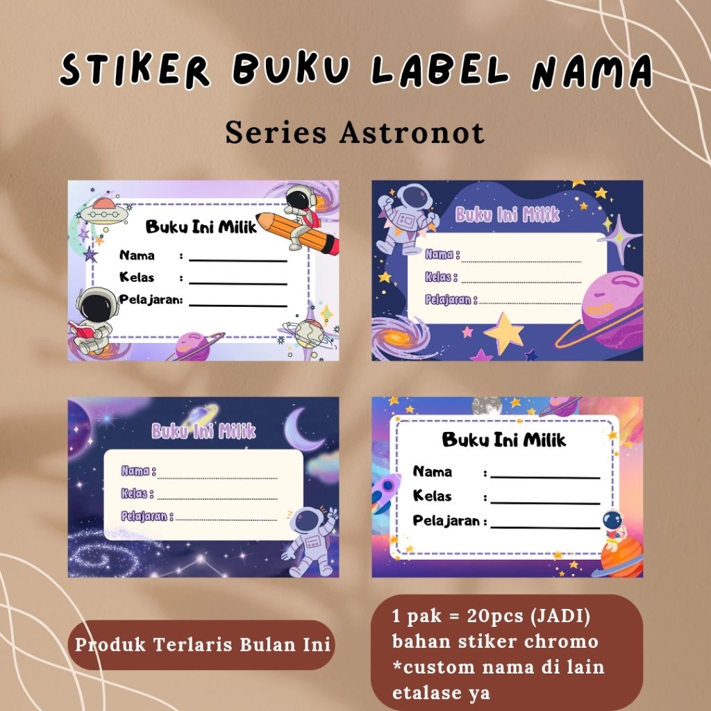 

TERBARU TERMURAH STIKER LABEL NAMA SERIES ASTRONOT KEKINIAN BUKU PELAJARAN