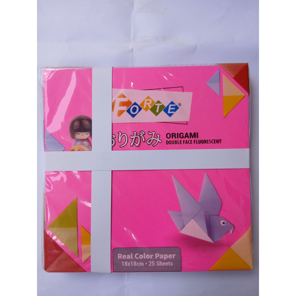 

Origami Bolak Balik, Merk Forte, 1 Ikat Isi 10 Pak, Uk. 18 x 18 cm (25 Sheets)