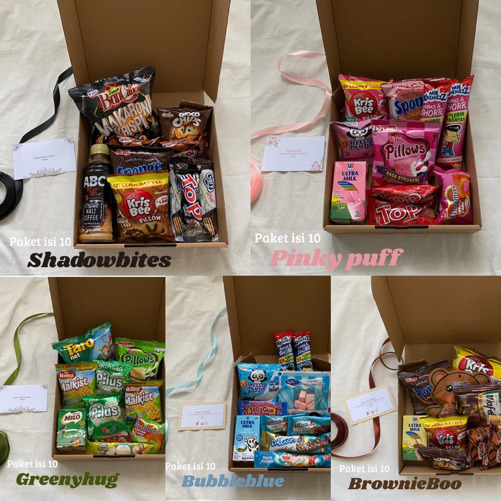 

Hampers Snackbox Giftbox Paket Isi 10 - Berry Mallow
