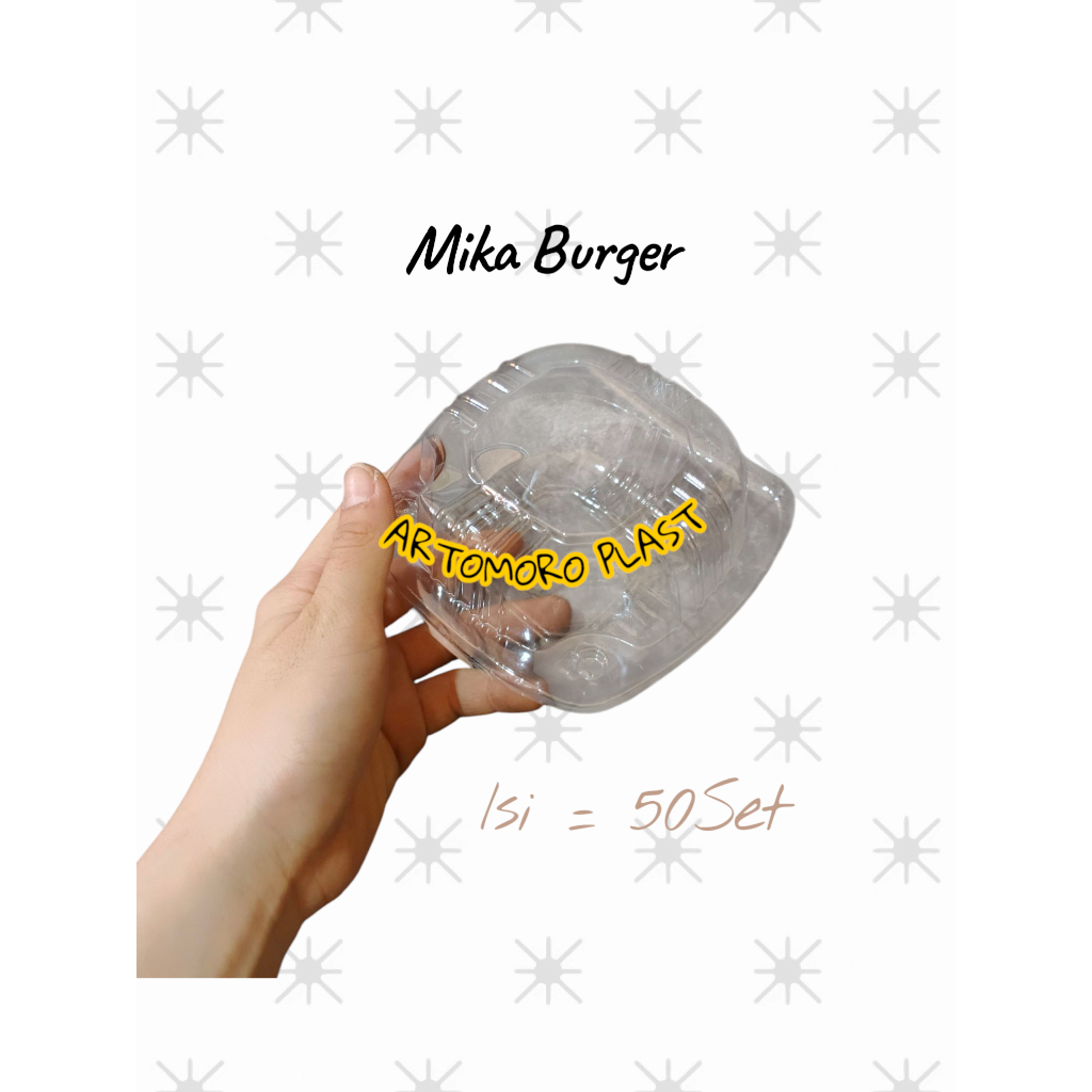 ( 50PCS HARGA GROSIR) MIKA PLASTIK BENING BURGER / HAMBURGER