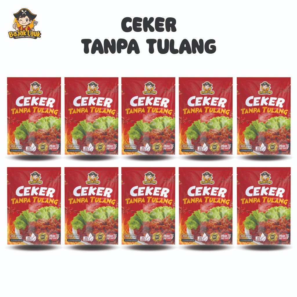 

Bajak Lauk 10pcs Ceker Tanpa Tulang 200gr / Lauk Siap Saji / Makanan Instan / Oseng Mercon