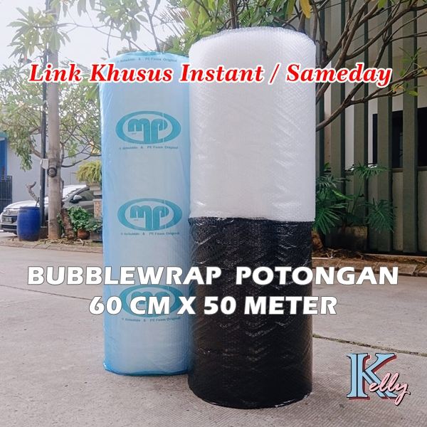 

[W11] INSTAN Bubblewrap Potongan 60 cm x 50 meter Bubble Wrap 60x50 Babel Upack Muliapack 1/2 separo