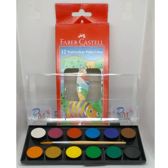 

Faber Castell paint cake 12 warna kelir dengan kuas air water colour Ori 100% Original Asli Authentic