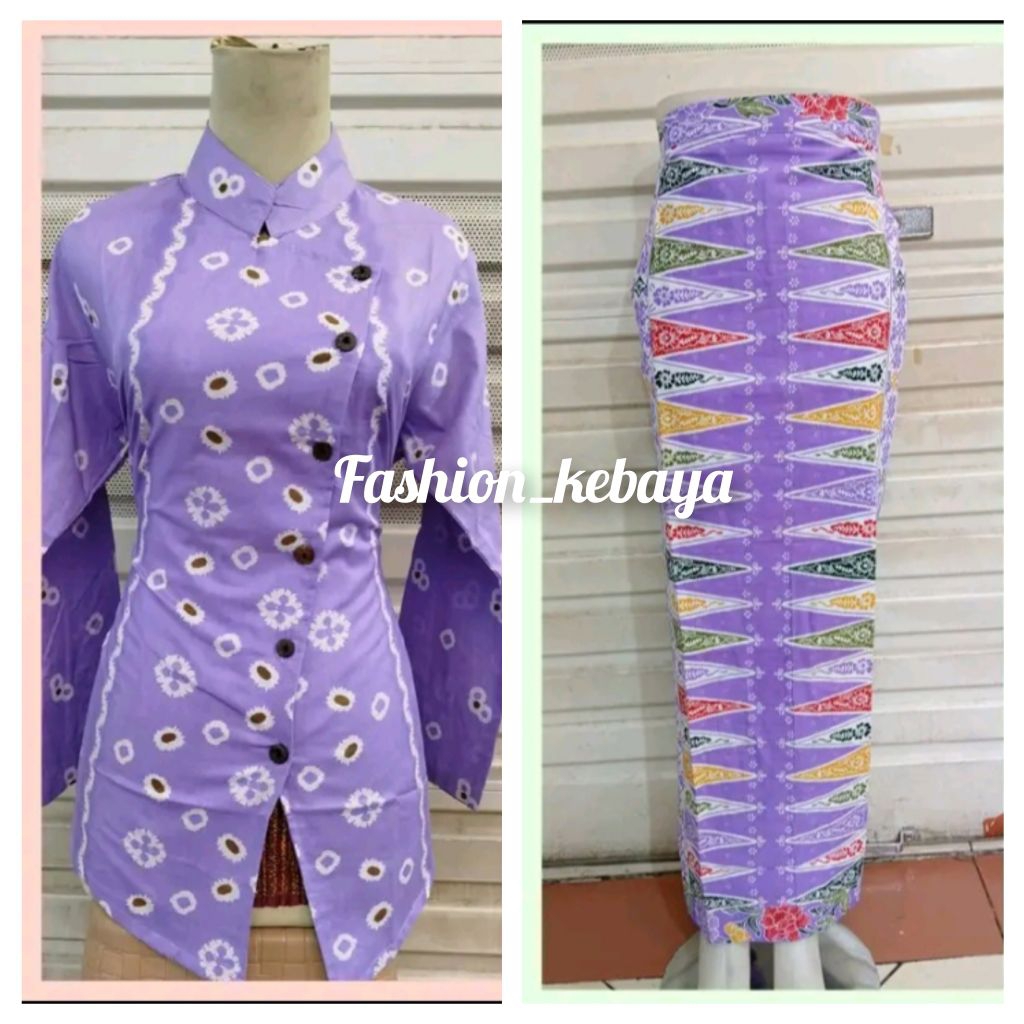 setelan kebaya janggan lengan panjang kebaya kerja/kantor