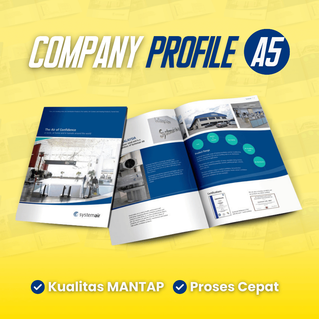 

Cetak Buku Company Profile A5 Cetak Booklet Custom Buku Katalog A5