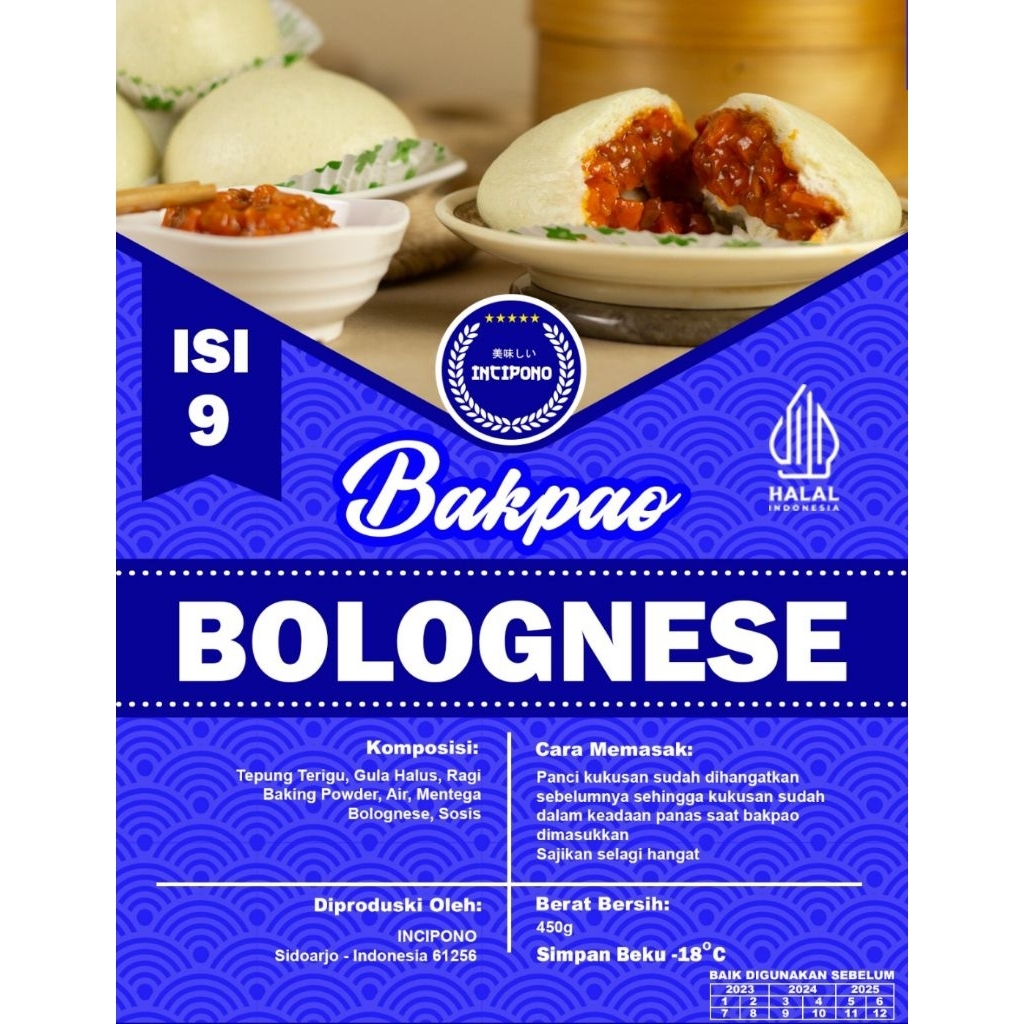 

Bakpow Incipono isi bolognese (khusus instan)
