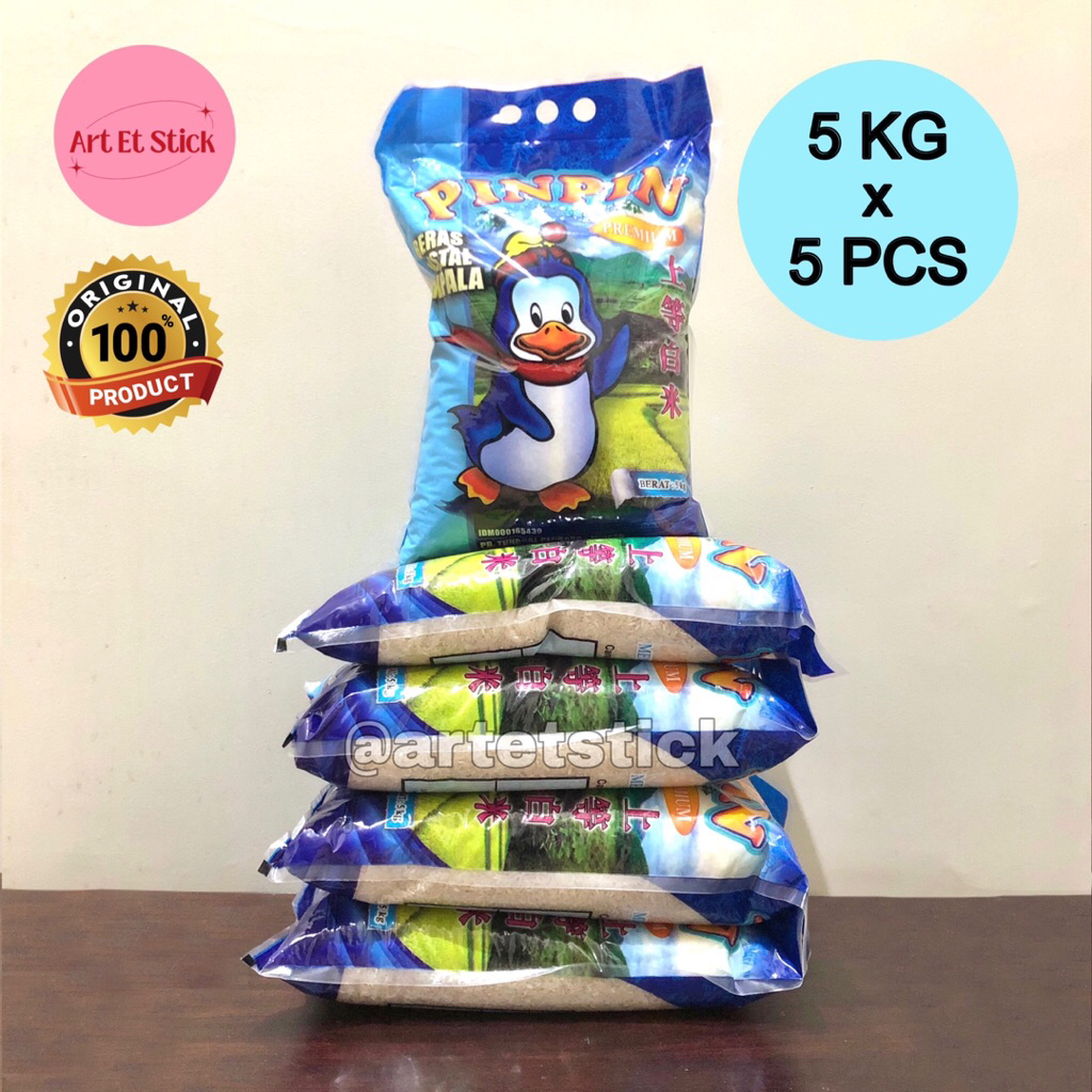 

Beras Pinpin 5 Kg x 5 Pcs (25 Kg) - Kristal Kepala Premium