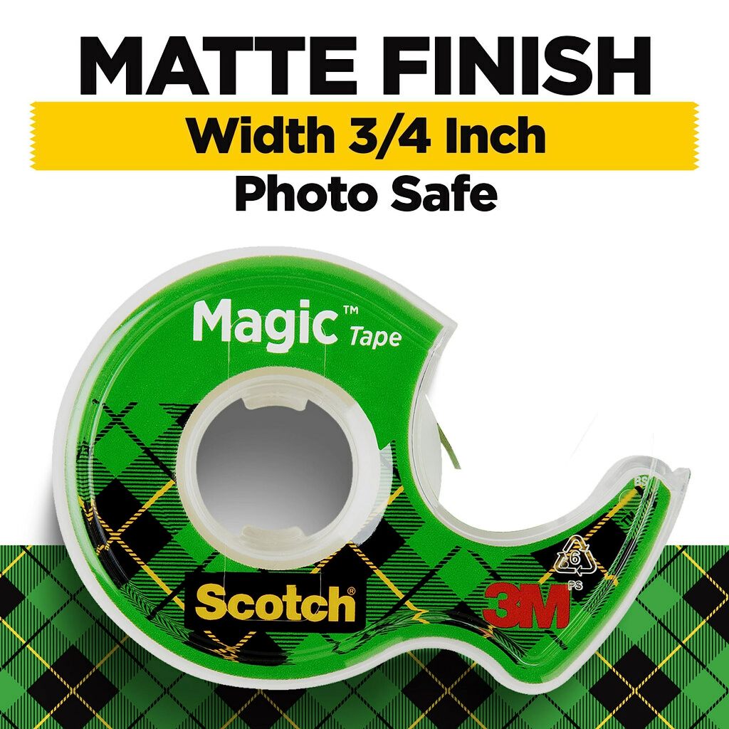 

3M scotch magic tape + dispenser 3/4inch x 300inch (7.62m) CAT 105