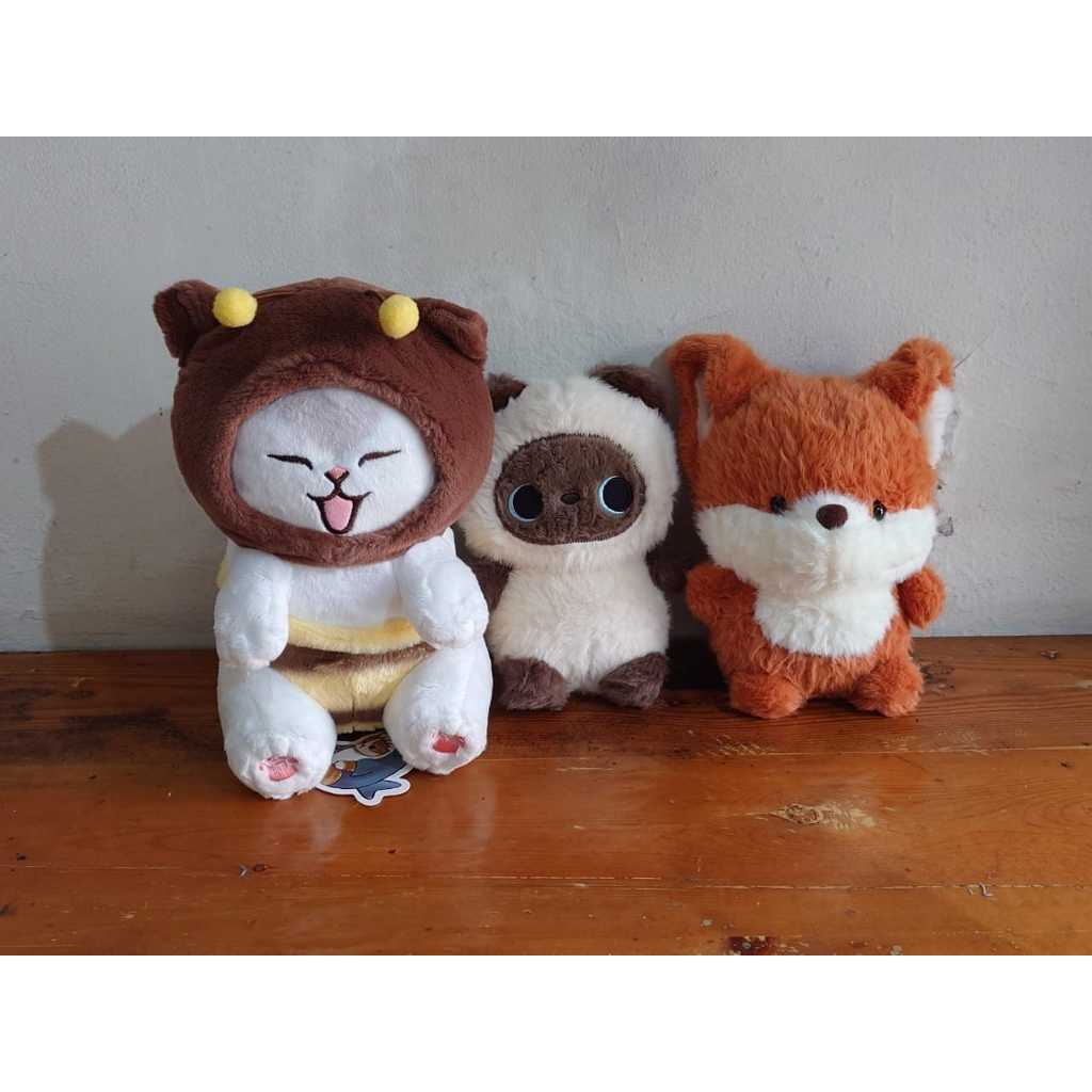 [MEDIUM DOLL] Boneka Mofusand Lebah, Siamese Cat Kucing, Fox Rubah ukurang medium
