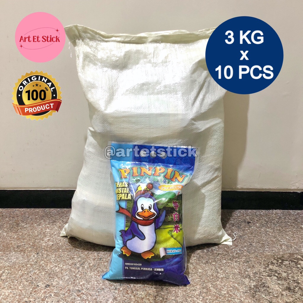

Beras Pinpin 3 Kg x 10 Pack (1 Karung 30 Kg)