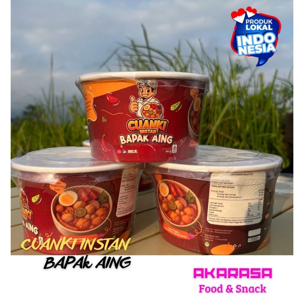 

Cuanki instan bapak aing rasa ayam bawang pedas cup besar halal non msg cepat, enak, praktis