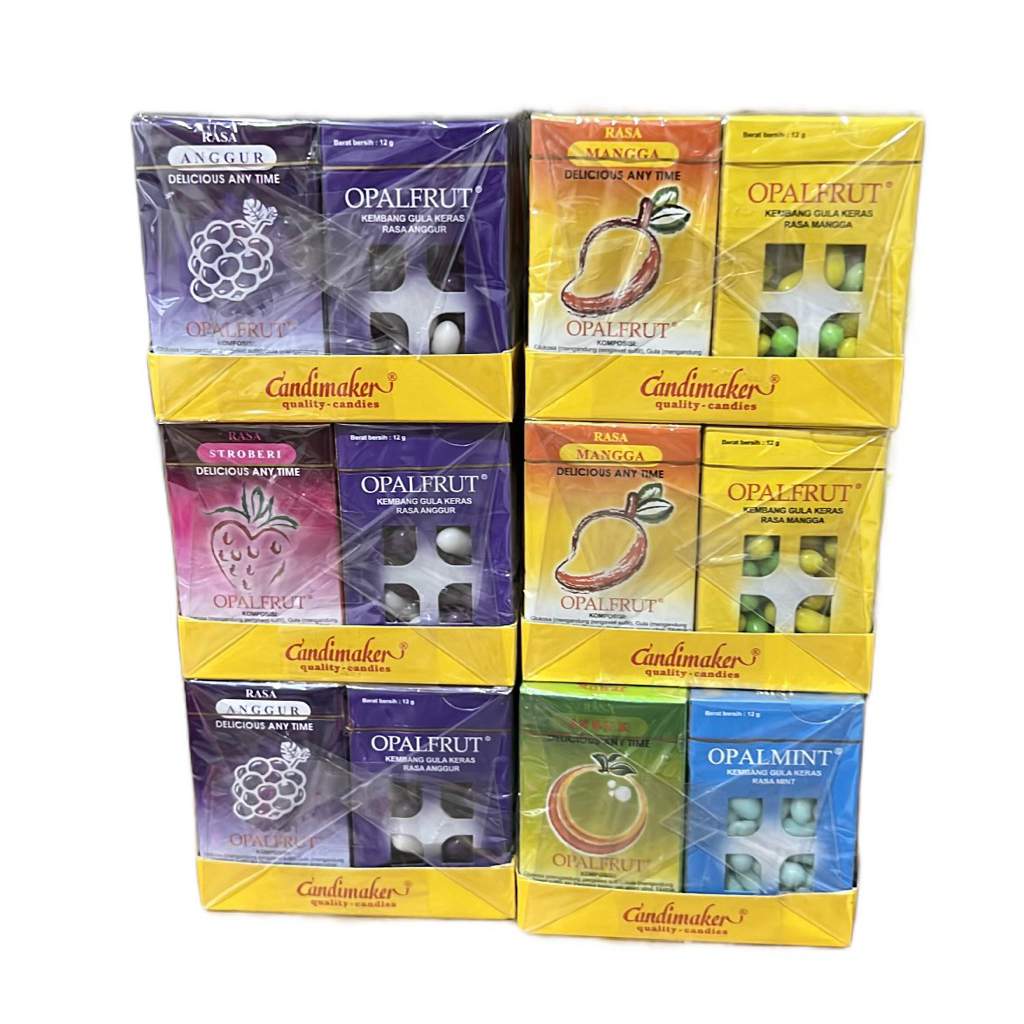 

PERMEN MINT JADUL OPALFRUT [1 PACK ISI 20 BOX @12G] | OPAL FRUT | OPALFRUT CANDIMAKER