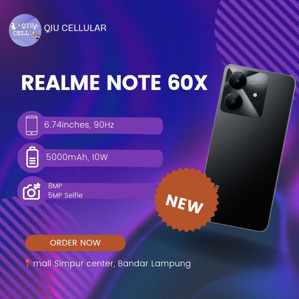 REALME NOTE 60X 4/64GB , REALME NOTE 60X 6/128 BARU GARANSI RESMI IMEI TERDAFTAR