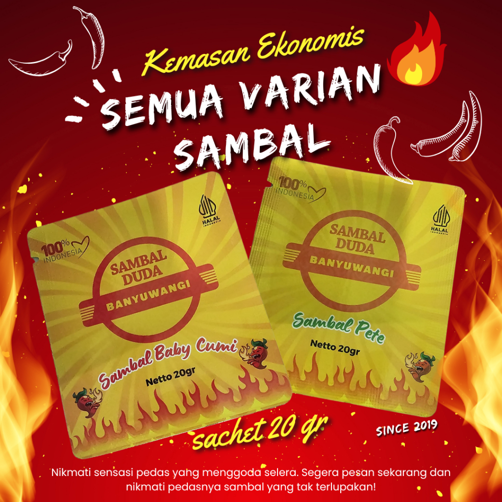 

Sambal Duda Sachet - Kemasan Ekonomis 20 Gr