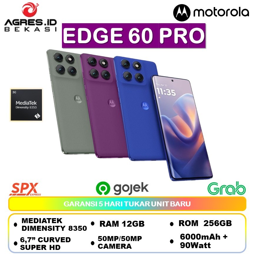 MOTOROLA EDGE 60 PRO 5G | 12GB + 256GB |MTK DIMENSITY 8350 EXTREME| 6000MAH |NFC