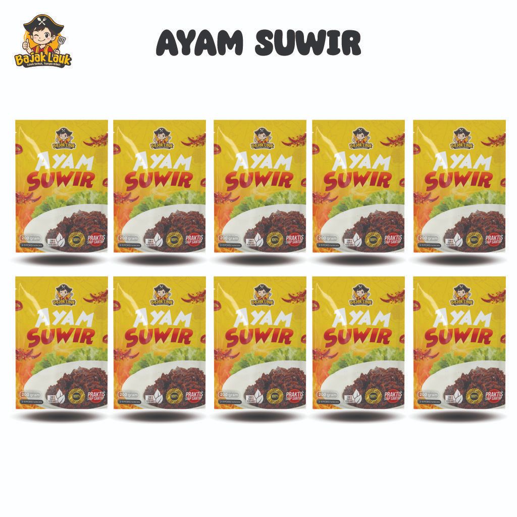 

Bajak Lauk 10pcs Ayam Suwir 200gr / Lauk Siap Saji / Makanan Instan / Oseng Mercon
