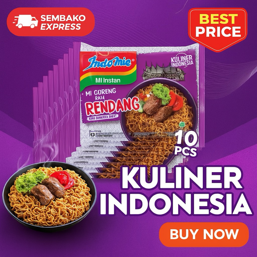 

Indomie Mi Goreng Rasa Rendang – 10 Bungkus | Kuliner Indonesia Asli!