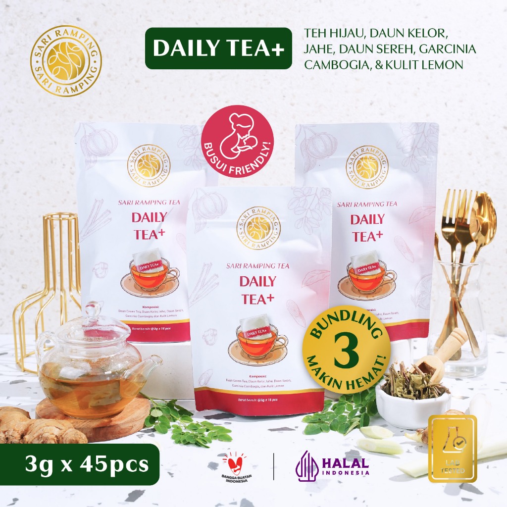 

BUNDLING 3 - TEH HIJAU DIET PELANGSING DAILY TEA - SARI RAMPING / TEH HIJAU PENURUN BERAT BADAN / TEH HIJAU DIET / TEH HIJAU ORIGINAL / TEH PELANGSING BPOM / SLIMING TEA UNTUK DIET / TEH HIJAU CELUP / KALON TEA / SPEARMINT TEA CHAMOMILE TEA / DJENGGOT