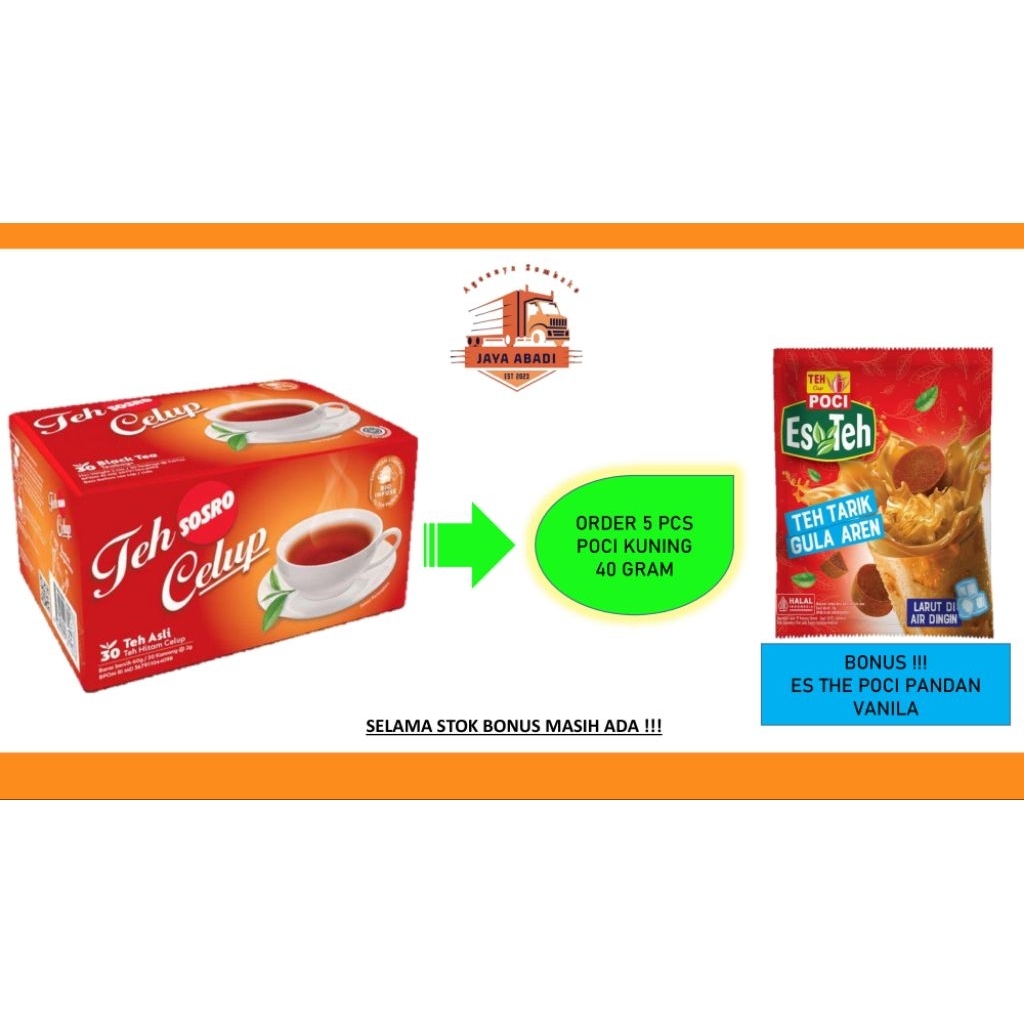 

TEH CELUP SOSRO ISI 30 TEABAGS @2 GR