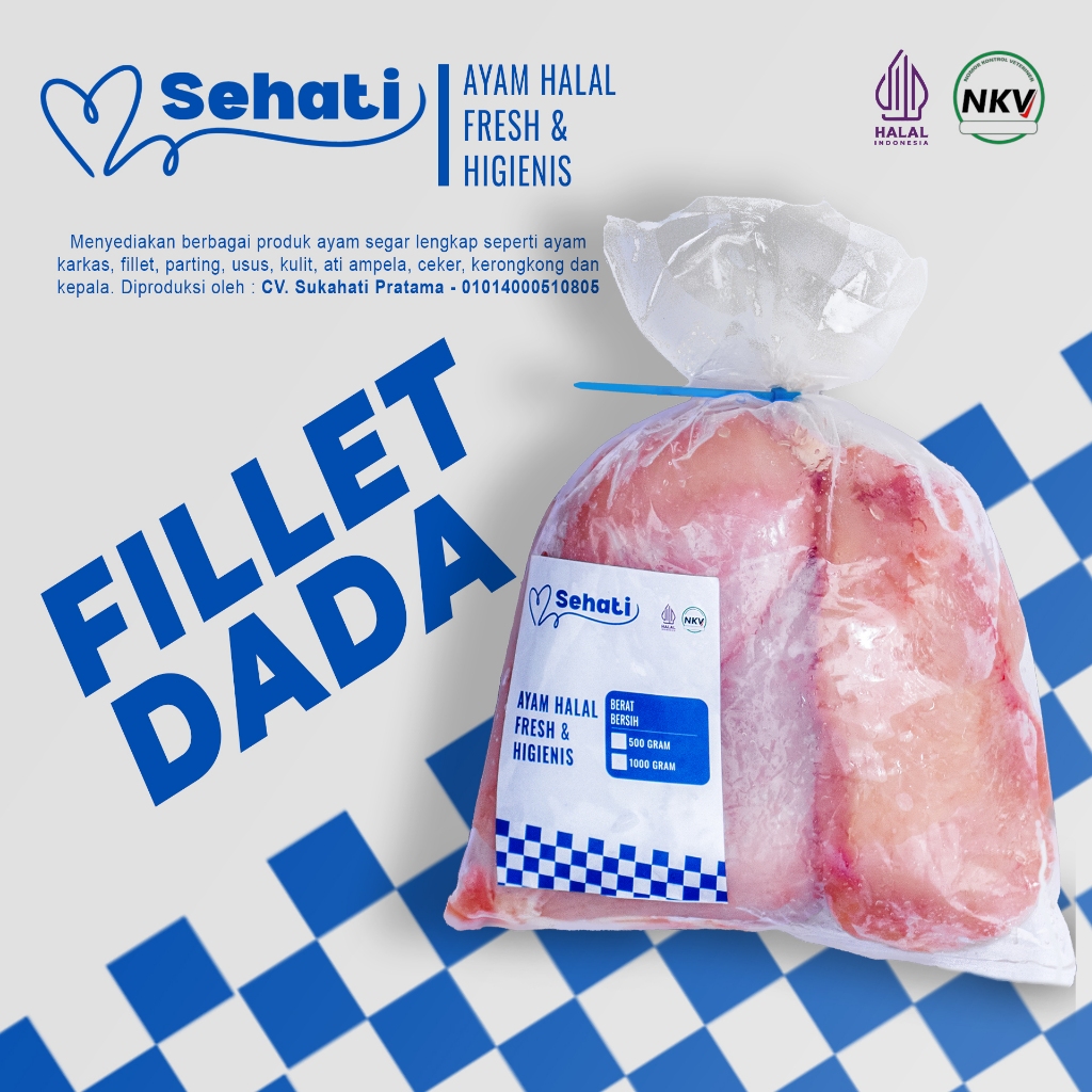 

Fillet Boneless Dada Ayam Chicken Breast 100% Halal Higienis Certified Premium Quality