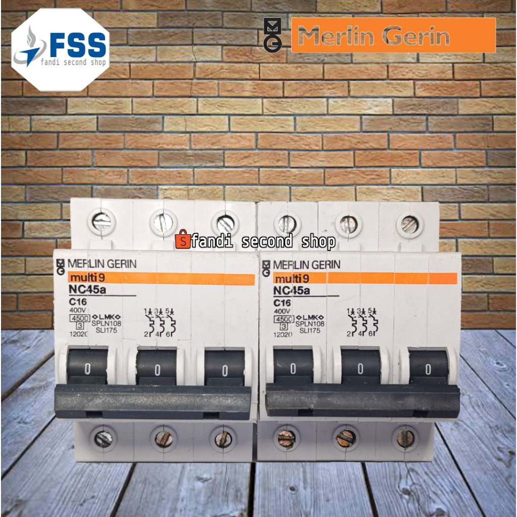 MCB merlin gerin 3phase 6a sampai 63a second original"