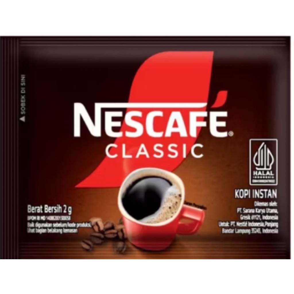 

nescafe clasic 2 gr 10 sachet / 1 renceng sachet kopi