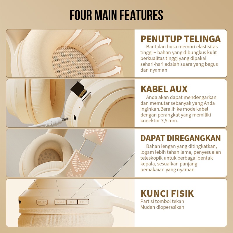 PROMO TERBARU BEST DEALS DIPASANG DI KEPALA HEADSET BLUETOOTH HEADSET SILIKON YANG DAPAT DILIPAT