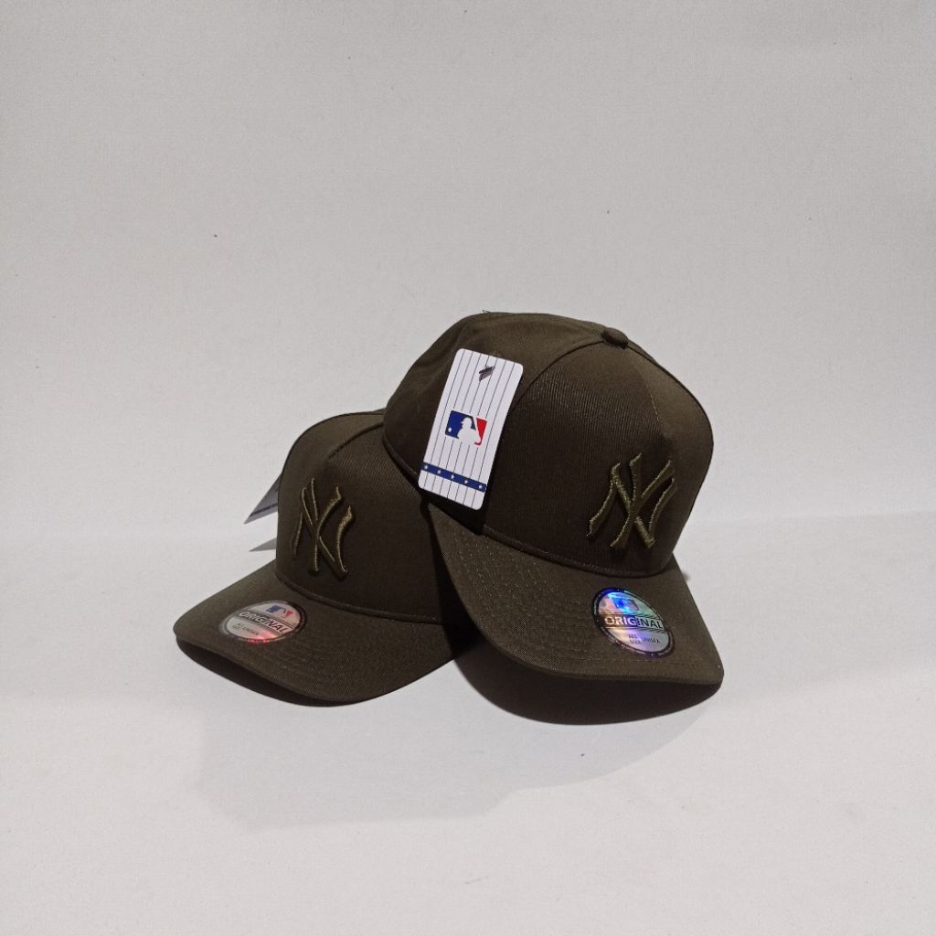 Topi Basseball Cap MLB Brand Bordir NY Hijau Army Grade Miror Originall