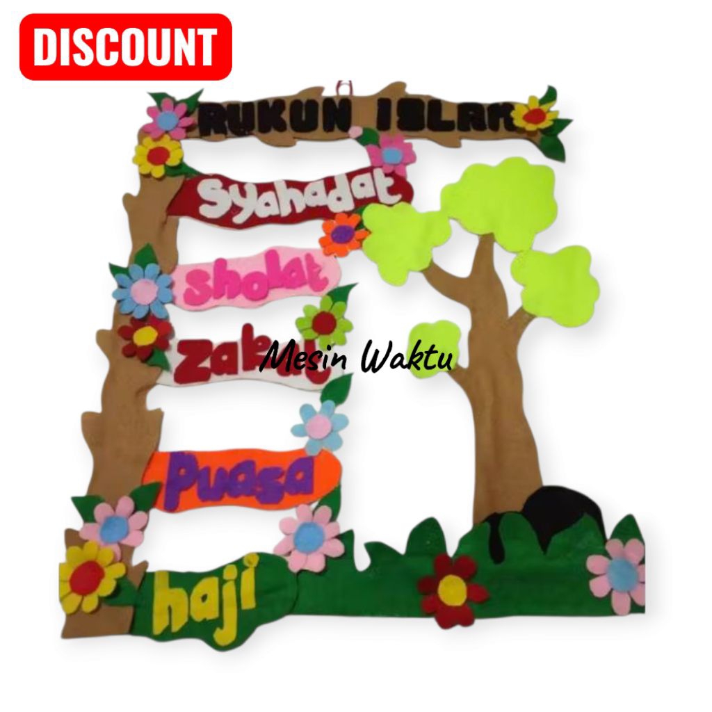Rukun Islam Atau Rukun Iman Hiasan Dinding Sekolah SD, TK dab Paud