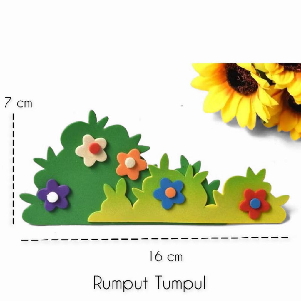 Hiasan Dinding Rumput Bisa Untuk Pojok Papan Tulis Bunga Kelas Sd TK & Paud