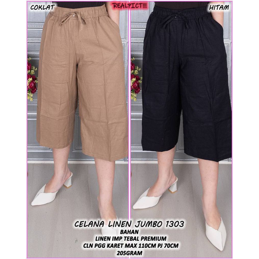 CELANA KULOT LINEN TEBAL PREMIUM 1301/KULOT JUMBO 7/8