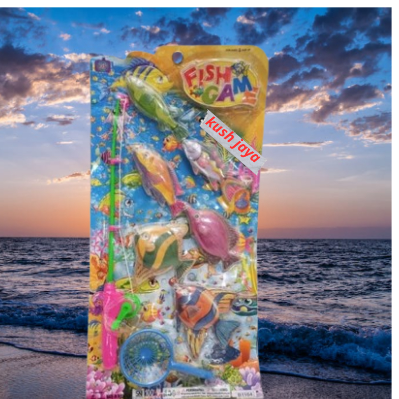 Mainan Pancing Ikan Magnet/MAINAN PANCING IKAN B.538 PANCING IKAN  UK BESAR + JARING PENANGKAP IKAN