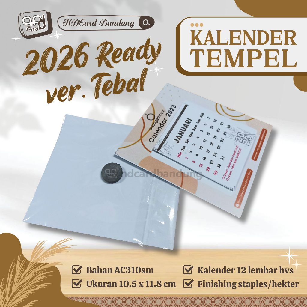 

[Tebal] Kalender Magnet Kalender Tempel AC310 Desain Custom Souvenir Unik Lucu l Kalnet