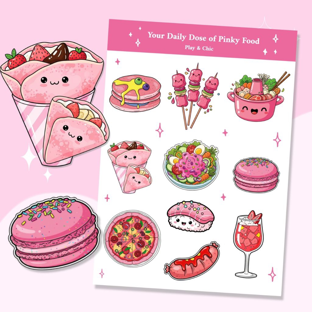 

daily dose of pink food | sticker journal | Aesthetic sticker