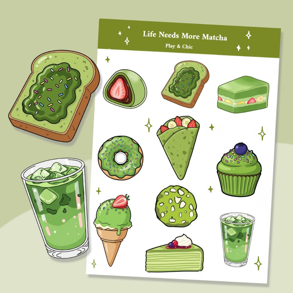 

Life Needs More Matcha | sticker journaling | Aesthetic sticker