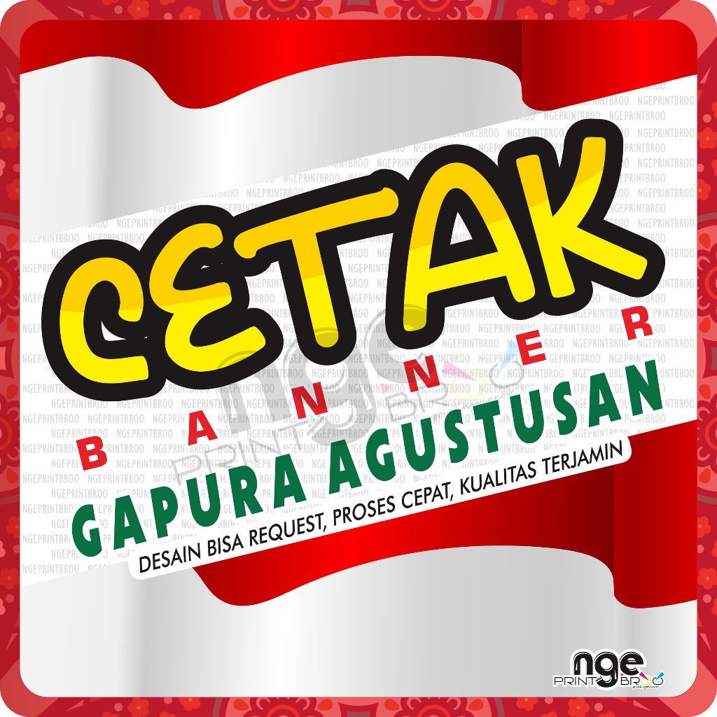 Banner 17 Agustus / spanduk / mmt / backdrop / kemerdekaan Indonesia / HUT RI ke 80 2025