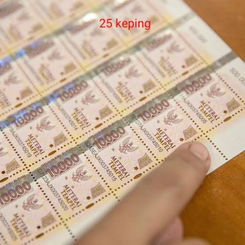 

Materai 10000 Materai Tempel 25 keping