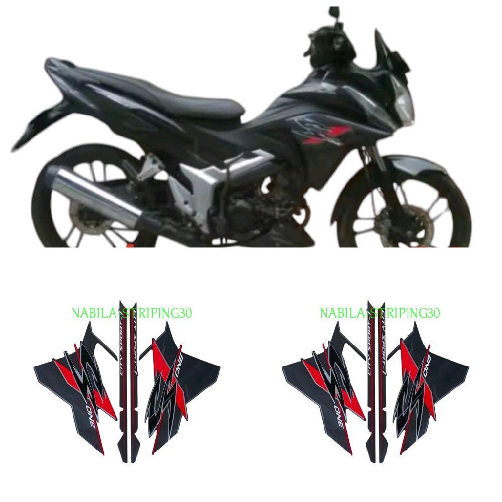 STRIPING STIKER LIS BODY MOTOR HONDA CS1 2009 HITAM STANDAR FULLSET